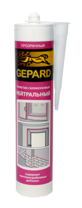 Герметик силиконовый нейтральный Gepard CSS 764 бесцветный 600 мл.