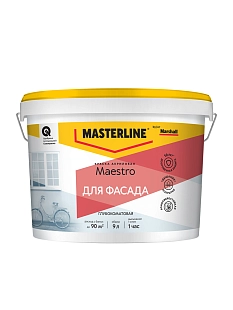 Краска фасадная акриловая Masterline Maestro глубокоматовая база BW 9 л