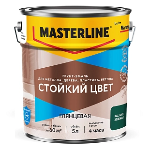Грунт-эмаль универсальная Masterline Стойкий цвет RAL6005 зелёный 5 л
