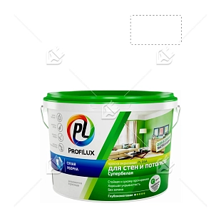 Краска для стен и потолков акриловая Profilux ВД краска PL- 04А глубокоматовая белая 7 кг.