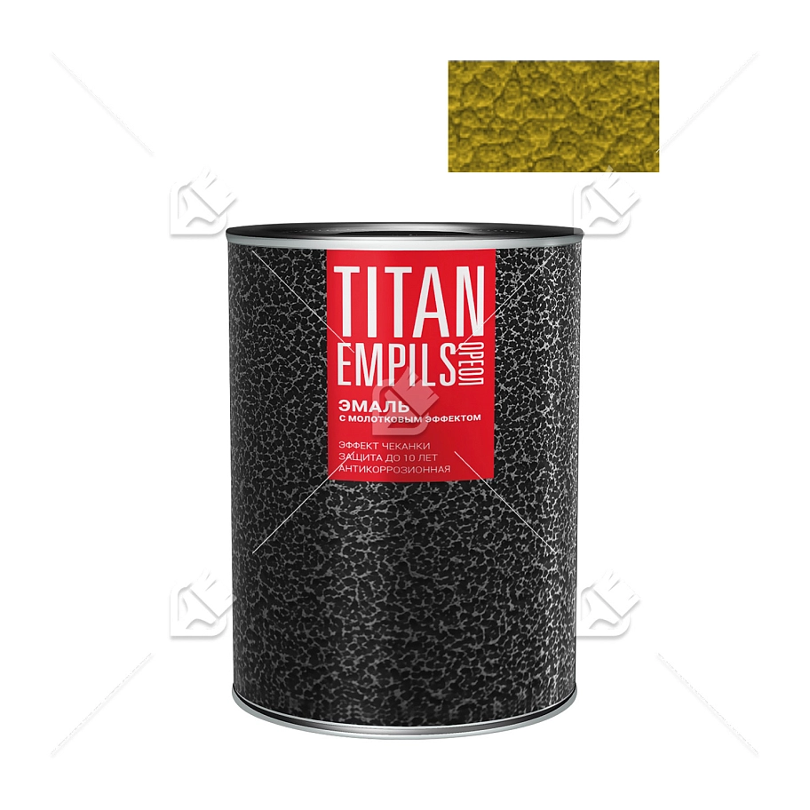 Эмаль для металлических поверхностей Ореол Titan молотковая глянцевая золотистая 0,8 кг