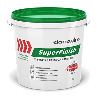 Шпатлевка для внутренних работ полимерная Danogips SuperFinish (11л/18кг)