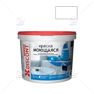 Краска интерьерная моющаяся водно-дисперсионная полиакриловая Ореол Дисконт белая матовая 6,5 кг.