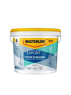 Краска для кухни и ванной латексная Masterline матовая база BW 4,5л