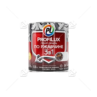 Грунт-эмаль на ржавчину 3 в 1 Profilux полуматовая белая 1,9 кг.